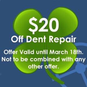 Enjoy and $20 off dent repair